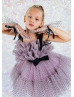 Tied Straps Polka Dot Tulle Sweet Flower Girl Dress